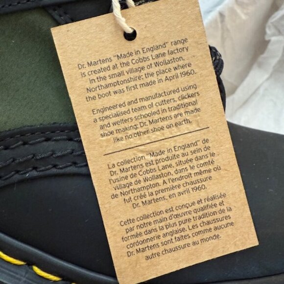 Dr. Martens 1460 Padded Panel Lace Up Boots Black Olive 27754002 Men's 8 NWT - Picture 6 of 9